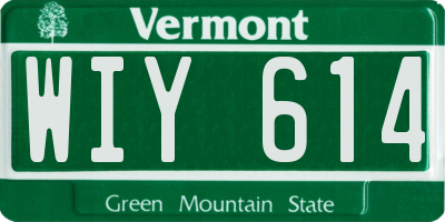 VT license plate WIY614