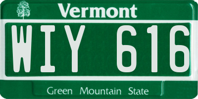 VT license plate WIY616