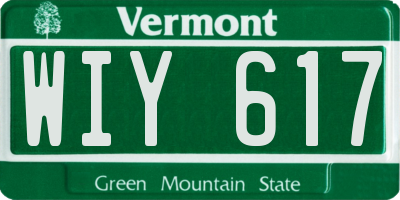 VT license plate WIY617