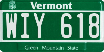 VT license plate WIY618