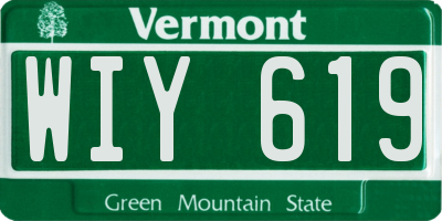 VT license plate WIY619