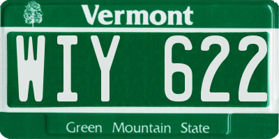 VT license plate WIY622