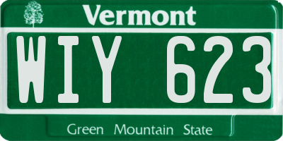 VT license plate WIY623