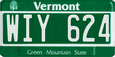 VT license plate WIY624