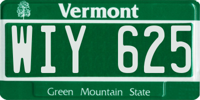 VT license plate WIY625