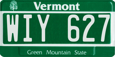 VT license plate WIY627