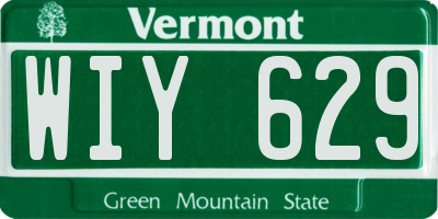 VT license plate WIY629