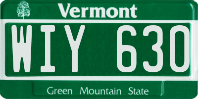 VT license plate WIY630