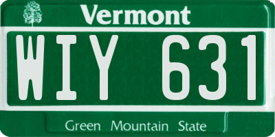 VT license plate WIY631