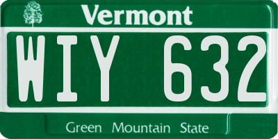 VT license plate WIY632