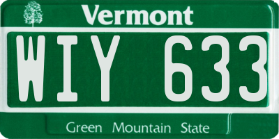 VT license plate WIY633