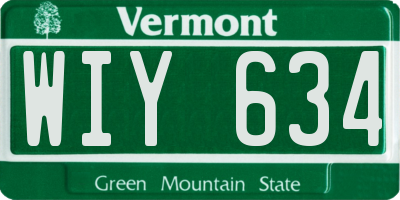 VT license plate WIY634