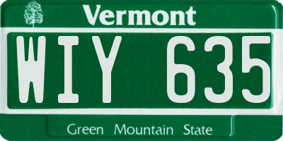 VT license plate WIY635