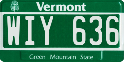 VT license plate WIY636