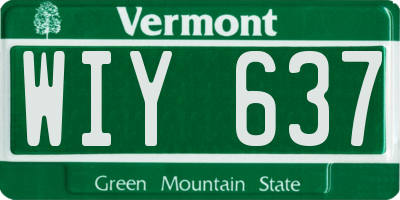 VT license plate WIY637