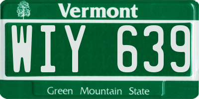 VT license plate WIY639