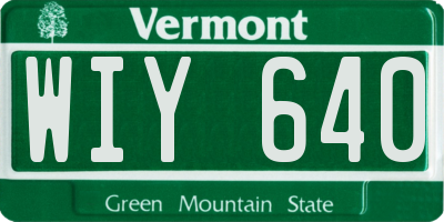 VT license plate WIY640