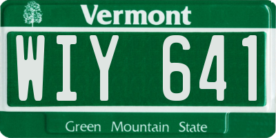 VT license plate WIY641
