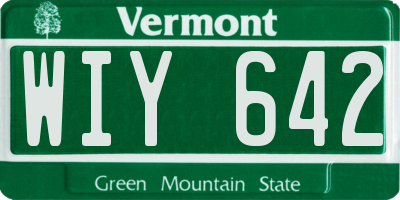 VT license plate WIY642