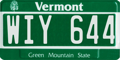 VT license plate WIY644