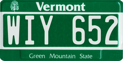 VT license plate WIY652