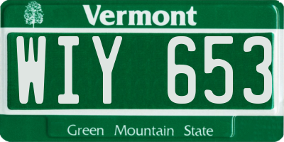VT license plate WIY653