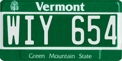 VT license plate WIY654