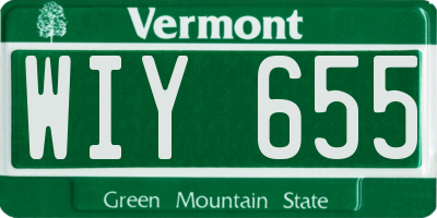 VT license plate WIY655