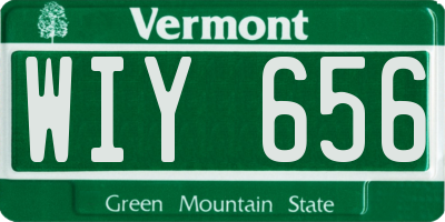 VT license plate WIY656