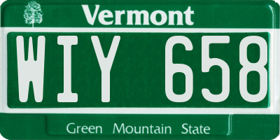 VT license plate WIY658