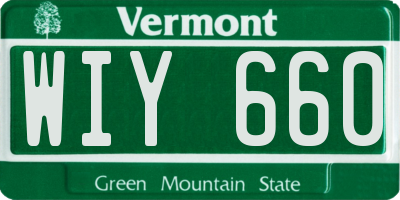 VT license plate WIY660