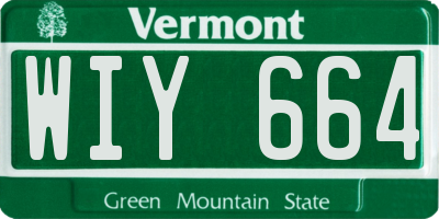 VT license plate WIY664