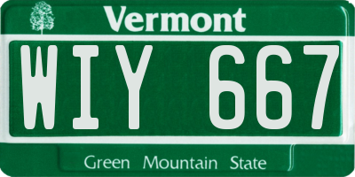 VT license plate WIY667