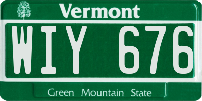 VT license plate WIY676