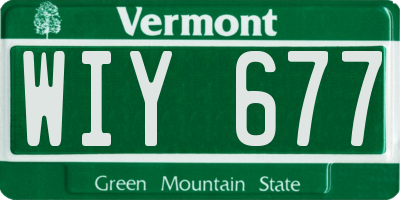 VT license plate WIY677