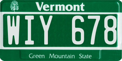 VT license plate WIY678