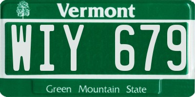 VT license plate WIY679