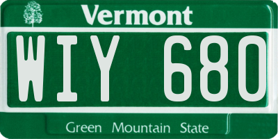 VT license plate WIY680