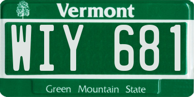 VT license plate WIY681