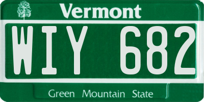 VT license plate WIY682