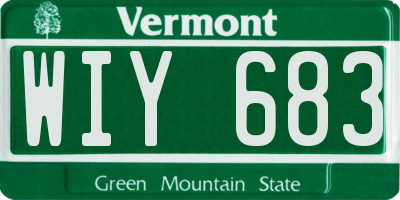 VT license plate WIY683