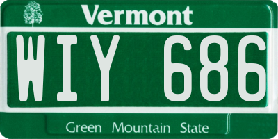 VT license plate WIY686
