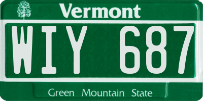 VT license plate WIY687