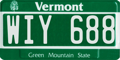 VT license plate WIY688