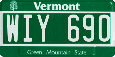 VT license plate WIY690