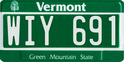VT license plate WIY691