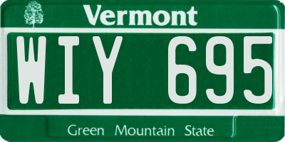 VT license plate WIY695