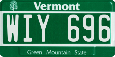 VT license plate WIY696