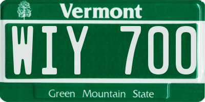 VT license plate WIY700