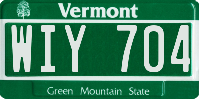 VT license plate WIY704